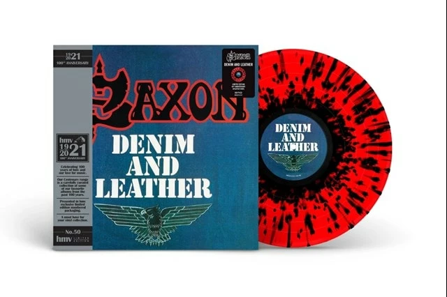 Denim & Leather (hmv Exclusive) the 1921 Centenary Edition: Red & Black Splatter Vinyl (Vinyl 12" Album) - Saxon 3 Denim & Leather (hmv Exclusive) the 1921 Centenary Edition: Red & Black Splatter Vinyl (Vinyl 12" Album) - Saxon